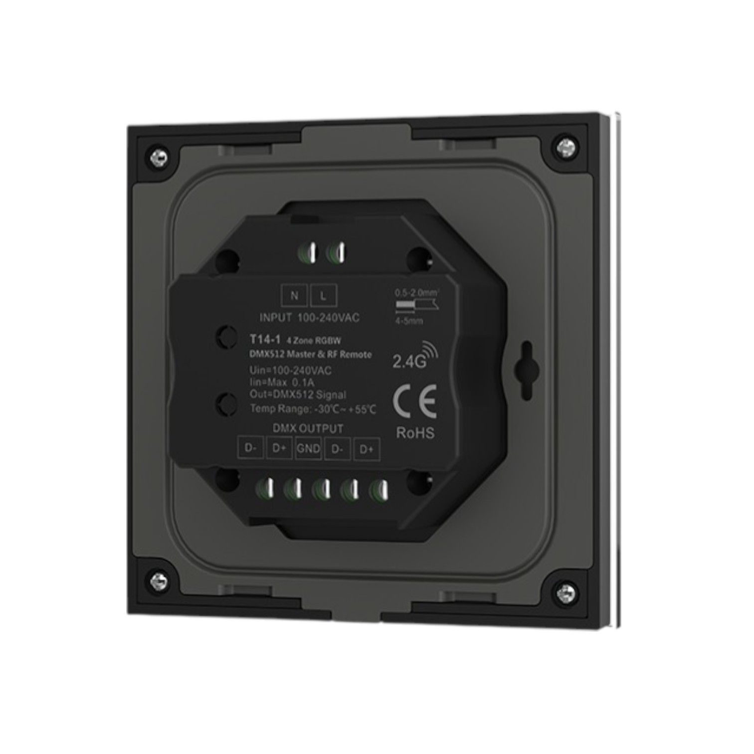 4 Zone Black RGB & RGBW Wall Controller | RF – DJM Supply